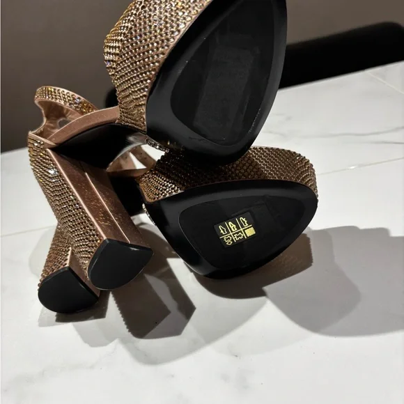 Prada Women's Tan Embellished Sandals - Picture 6 of 7